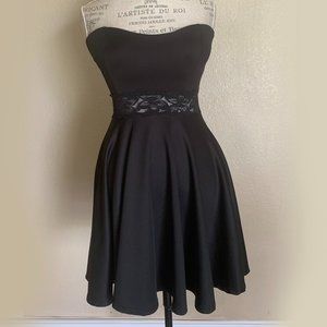 Black Strapless Cocktail Dress